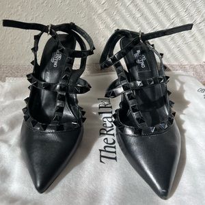 Valentino Rockstub ankle strap heels